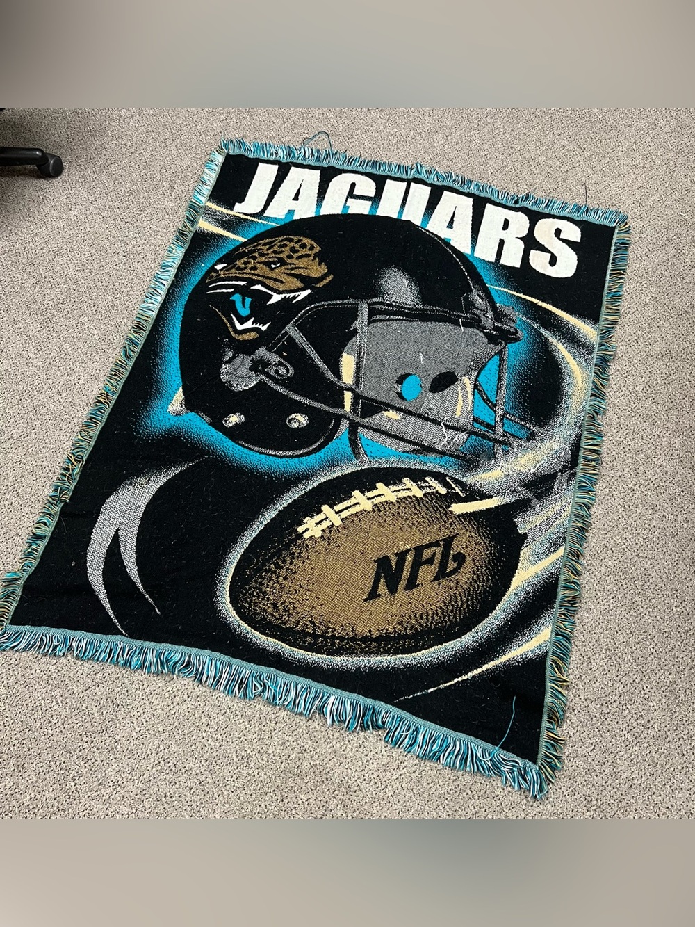 Vintage 90s Jacksonville Jaguars Tapestry Rug